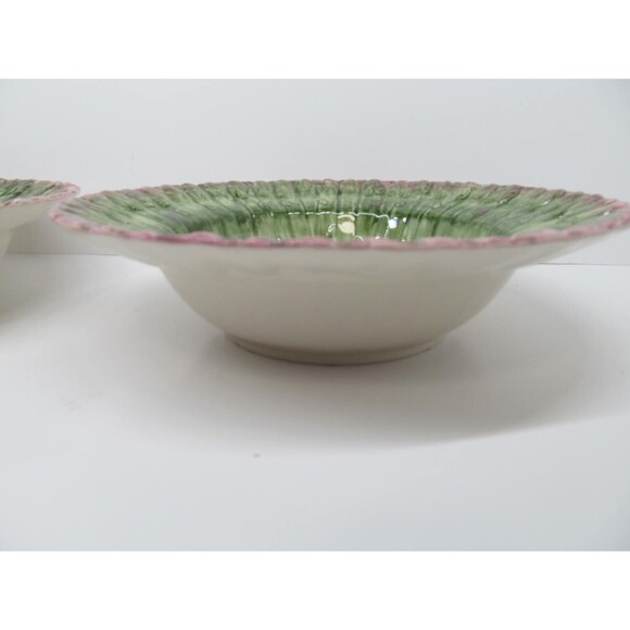 Fitz And Floyd Asparagus Set Of 2 Vintage 8 3/8" X 2" Embossed Bowls READ COND - Picture 2 of 16